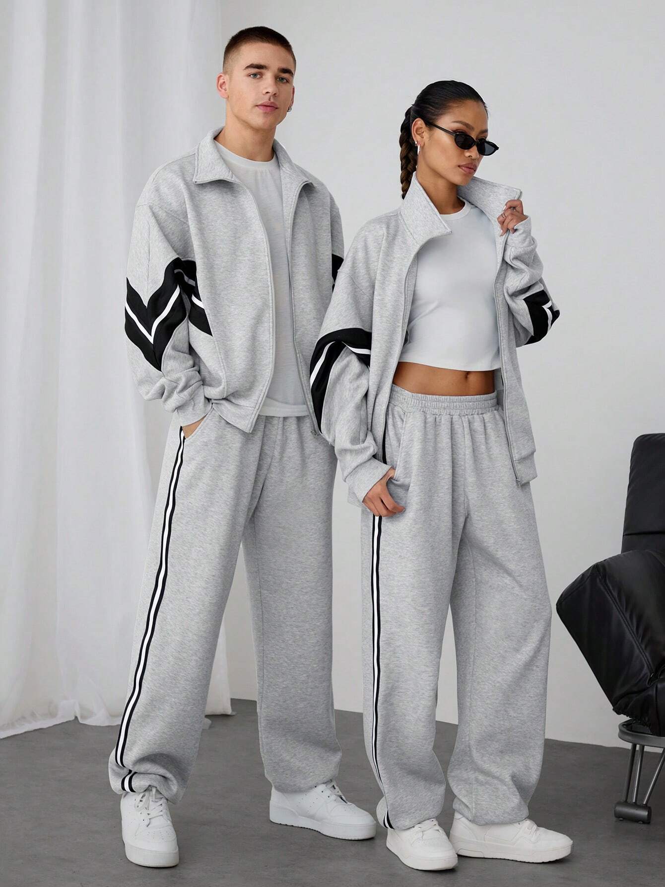 Plain Couple Tracksuit_Grey