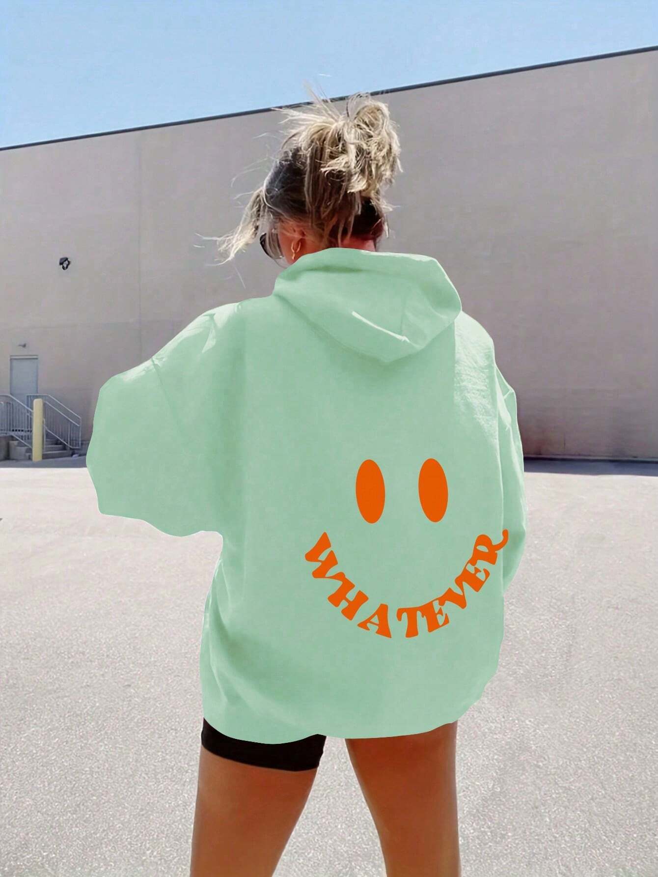 Whatever Baggy Hoddie_Mint Green