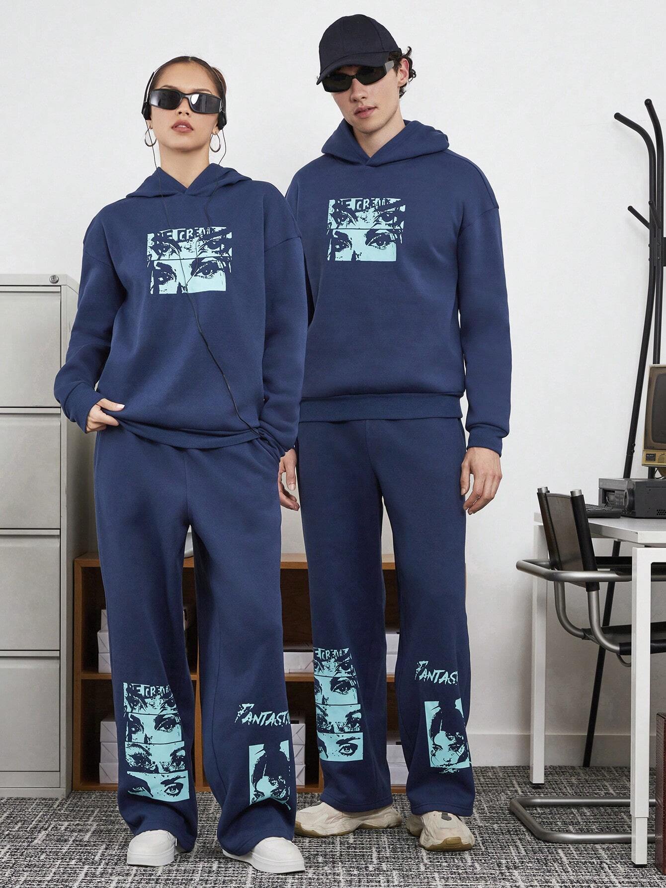 Graphics Couple Tracksuit_Navy Blue