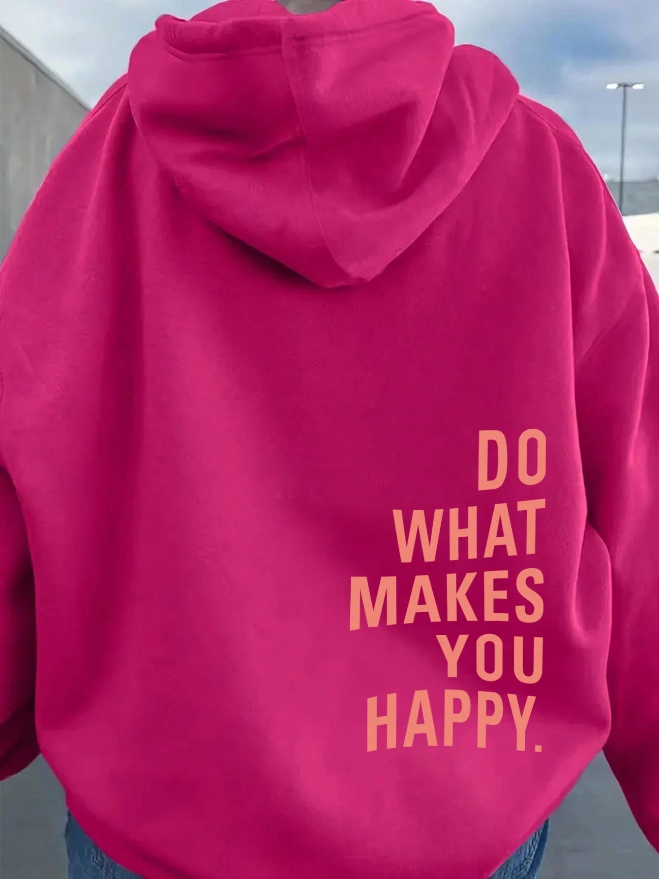 Letter Graphics Baggy Hoddie_Pink