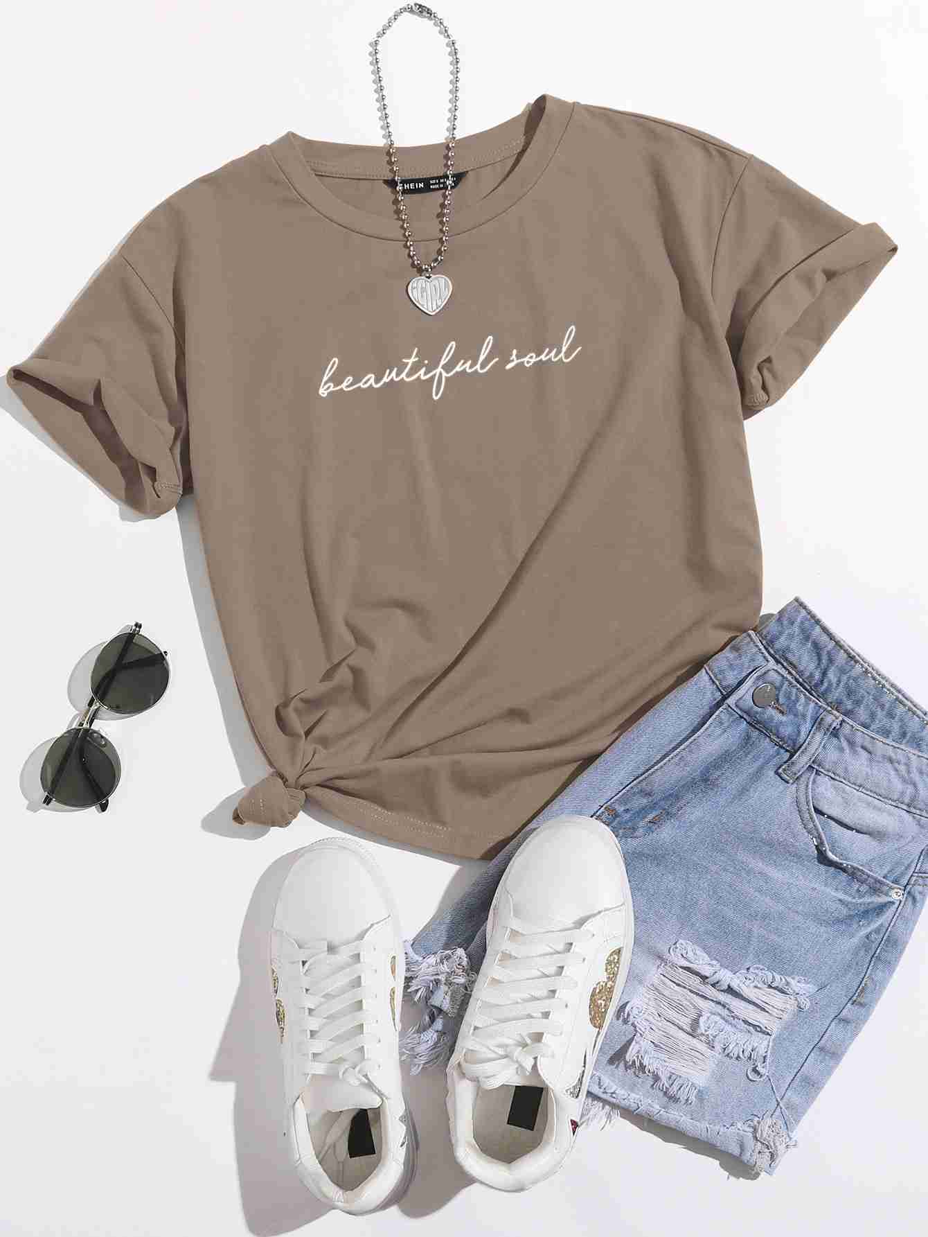 Beautiful Soul T Shirt – Light Brown
