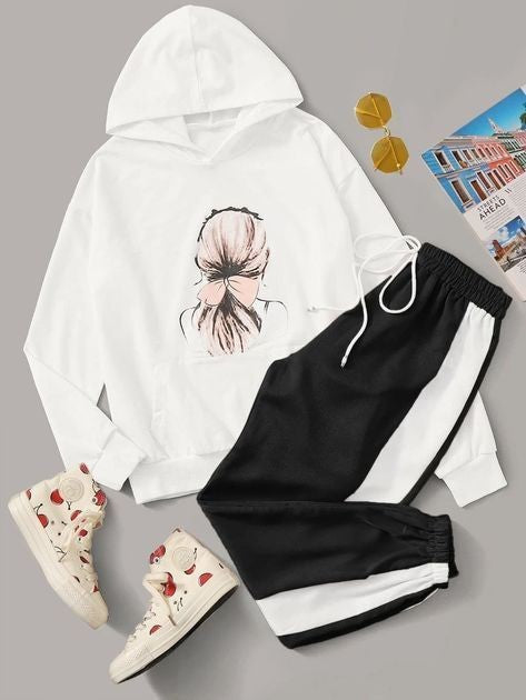 Girl Graphic Tracksuit-White