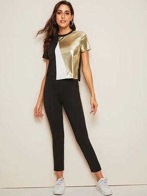 Golden Black And White Tracksuit