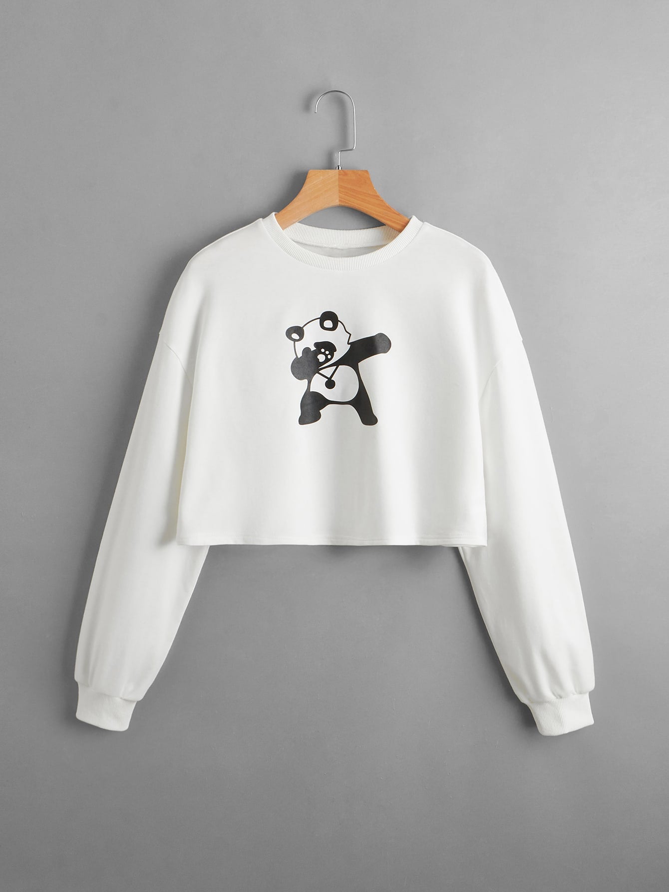 Panda Short Body Sweatshirt _ White