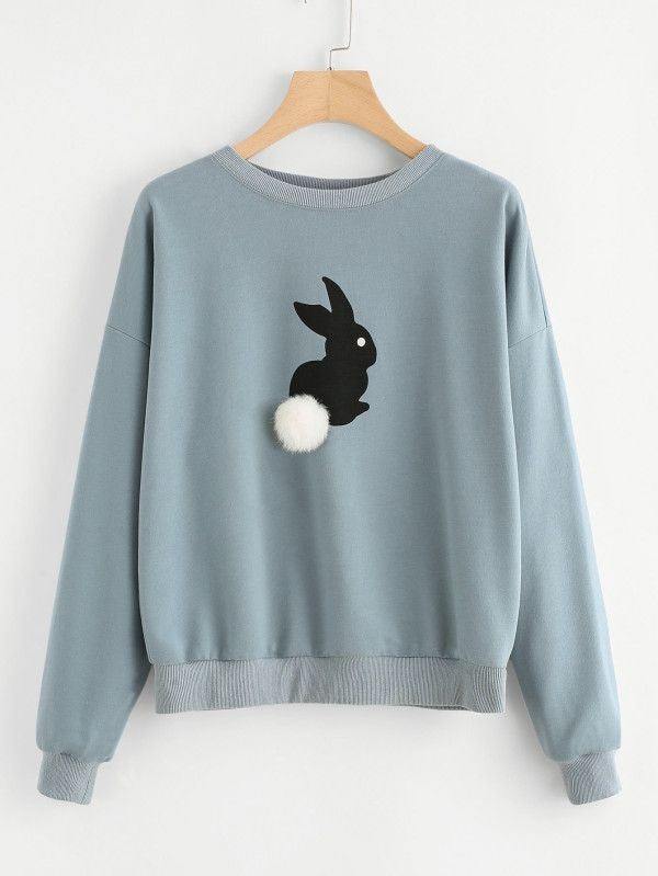 Rabbit Sweatshirt _Dusty Blue