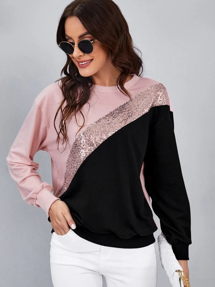 Sequence Patch Top _ Pink Black