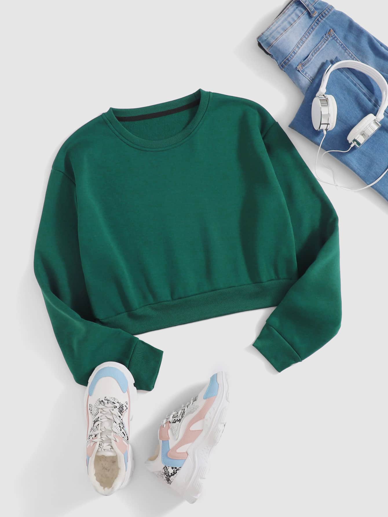 Solid Sweatshirt _ Green