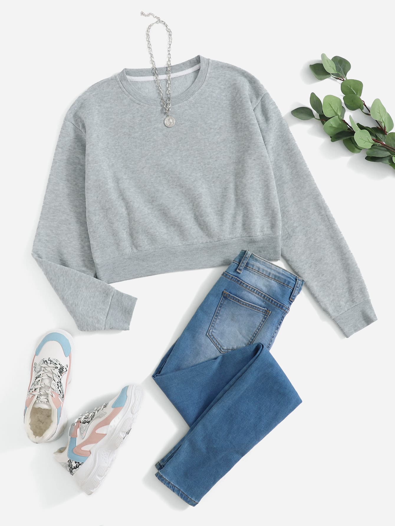 Solid Sweatshirt _ Grey