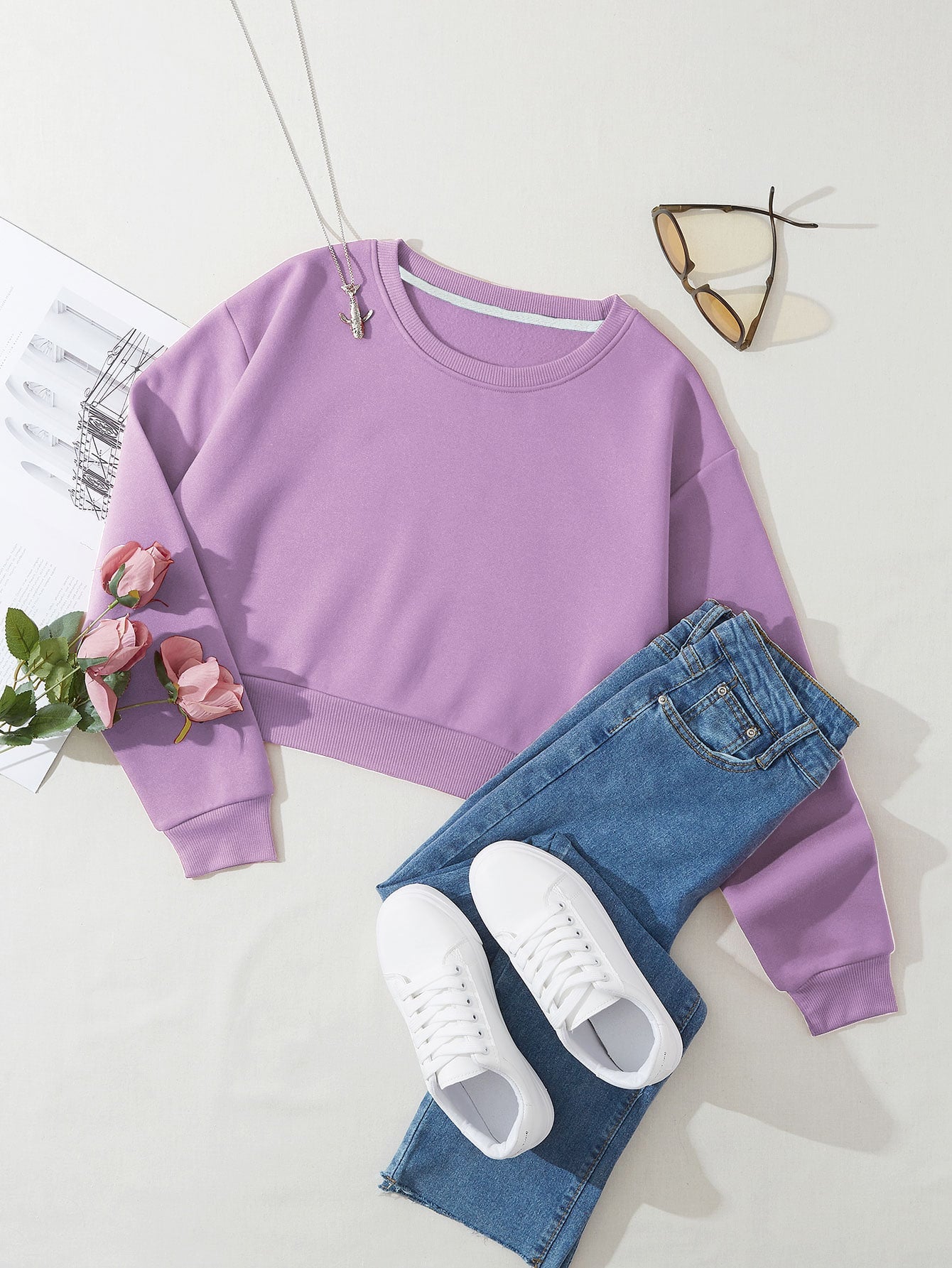 Solid Sweatshirt _ Purple