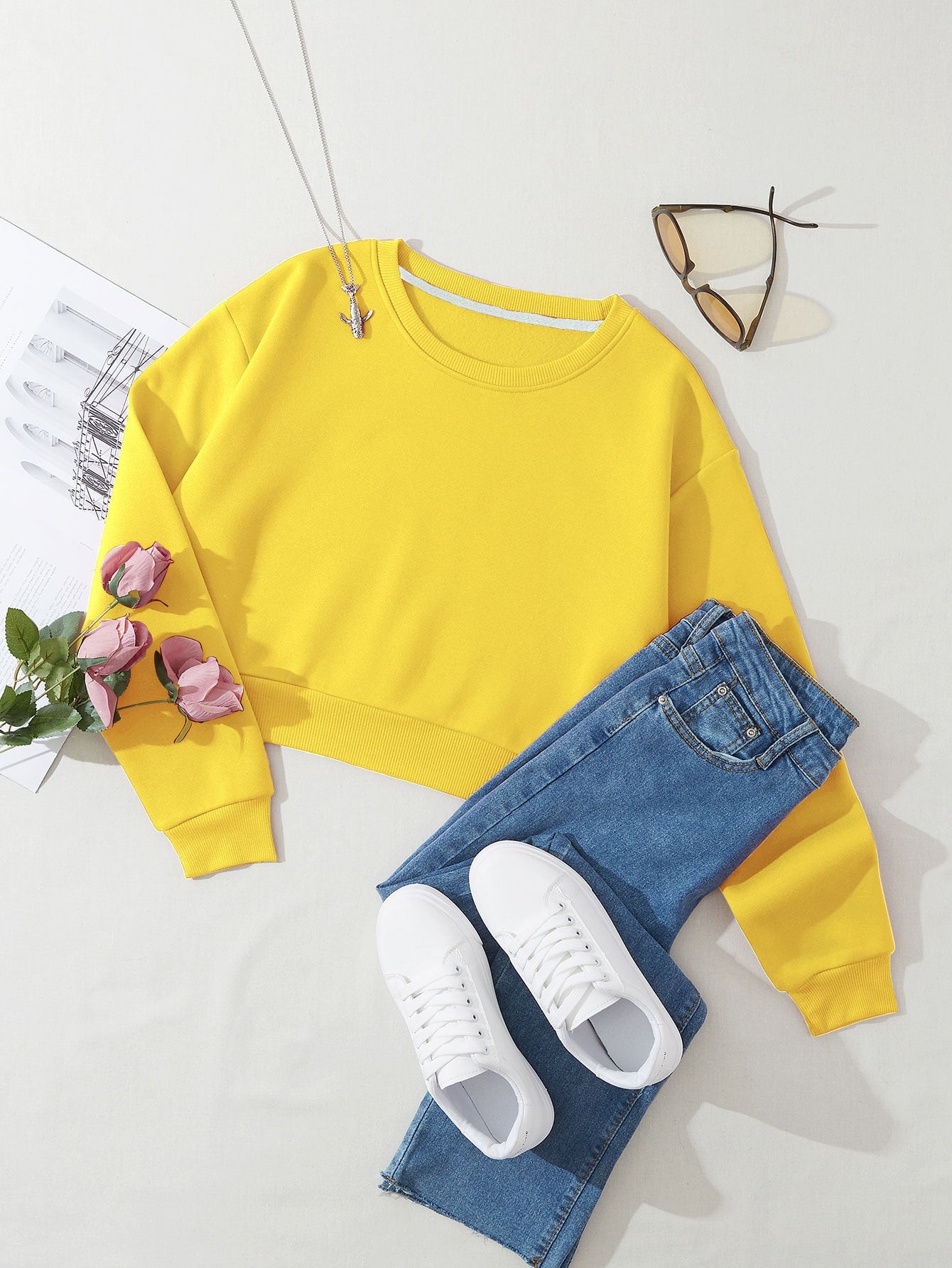 Solid Sweatshirt _ Yellow