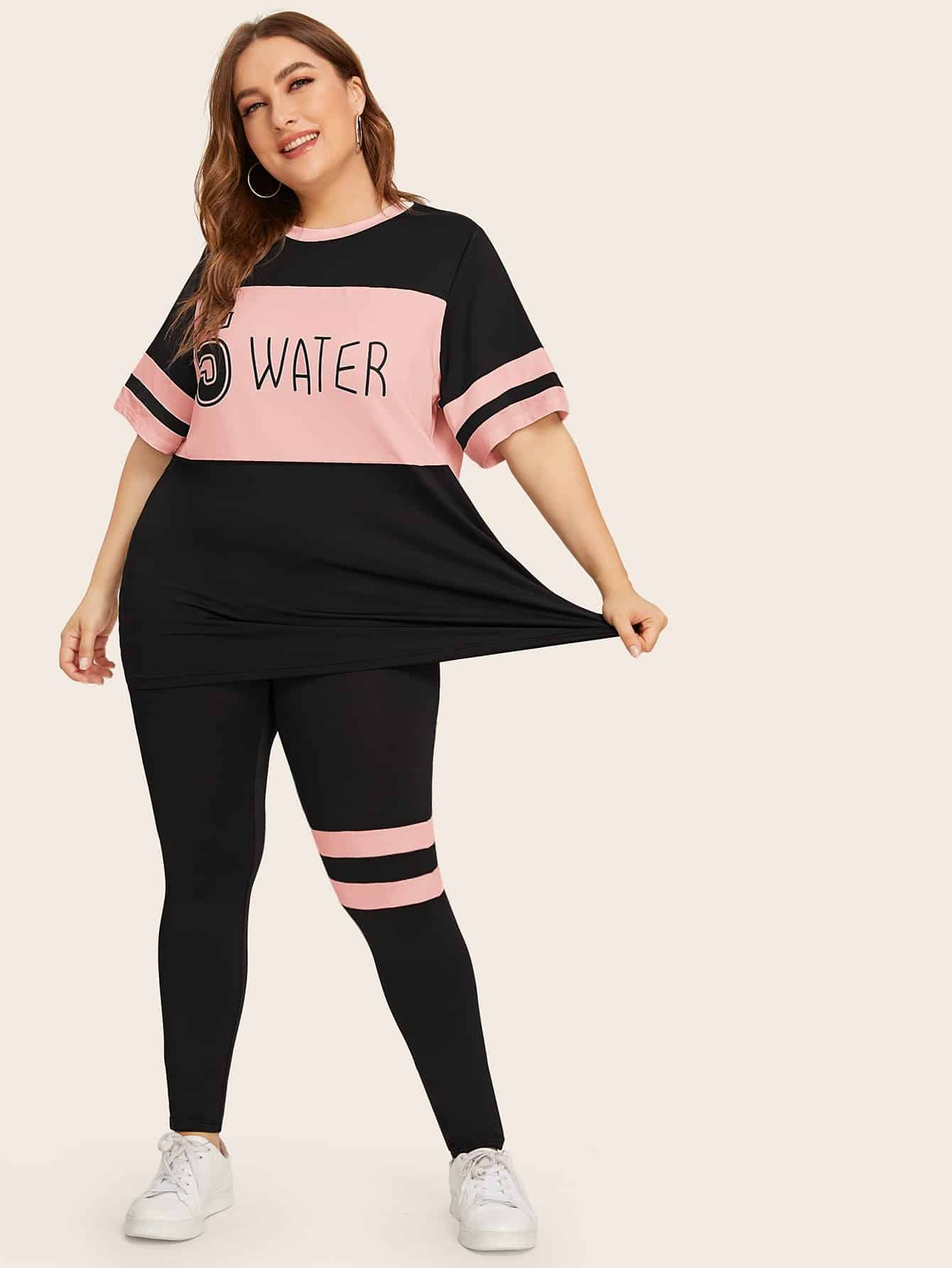 Water Pink And Black Tracksuit